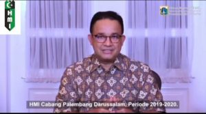 Anies Baswedan Beri Sambutan dalam Pelantikan HMI MPO Cabang Palembang Darussalam